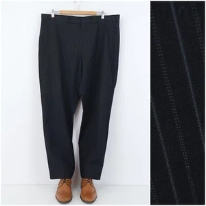 Mens Trousers 40 Waist 30 Leg MARKS&SPENCER Dress Striped Black Pants Slacks - Picture 1 of 14