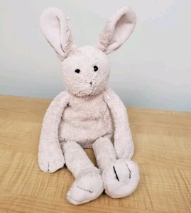 Antiguo conejo rosa pálido claro azul marino 15" peluche sonido animal no funciona - Imagen 1 de 15