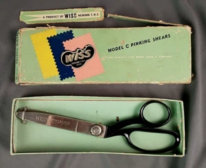 Scissors Wiss Pinking Shears Made in USA Model C Original Box Vintage H190 - Picture 1 of 4