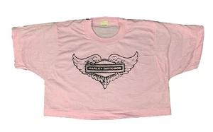 Small Vintage Deadstock Screen Stars Cropped T-shirt Harley Davidson Single Stit - Picture 1 of 3