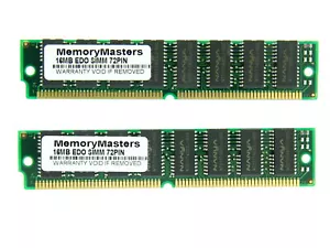 32 Mo 2 x 16 Mo EDO NON PARITÉ 60NS SIMM 72 BROCHES 5V 4X32 MÉMOIRE FILS OR NEUF - Photo 1/1