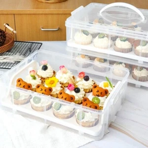Rectangle Cupcake Storage Box Transparent Cupcake Containers Muffin Cake - Picture 1 of 14