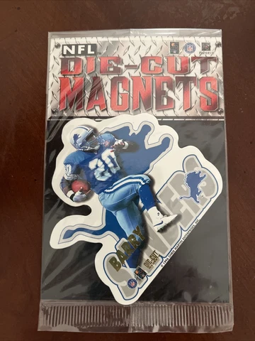1996 NFL DIE-CUT MAGNETS #11 BARRY SANDERS DETROIT LIONS HOF NEW SEALED Cover