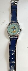 Donald Duck Wristwatch Early Piece Original Band Looks Great SOLD AS IS US TIME