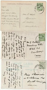 1908/15 3 x CHICHESTER SKELETON POSTMARKS ON PPCs INCL THE STAMP HOUSE N BERSTED - Picture 1 of 2