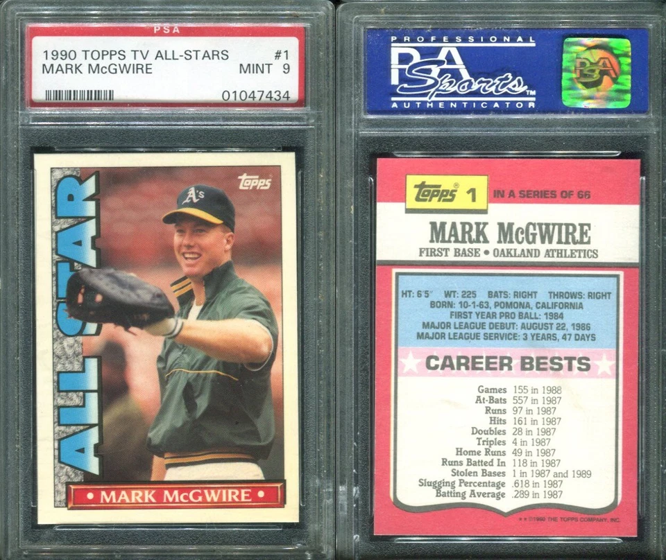 1990 TV ALL-STARS #1 MARK MCGWIRE PSA 9 (7434) - Image 1 of 1