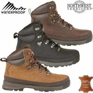 Mens NORTHWEST Leather Walking Hiking Waterproof Ankle Boots Trek Country Shoes - Picture 1 of 27