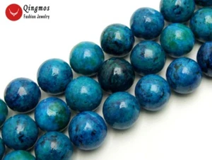 Natural 16mm Round Green Chrysocolla Beads for Jewelry Making DIY Necklace lo794 - Picture 1 of 14
