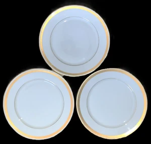 3 Rosenthal Dinner Plates Pickard Gold Embossed Rims Selb Bavaria 10” China VGUC - Picture 1 of 7