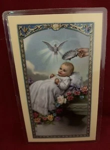Tarjeta Santa Bonella por W. J. Hirten Co. Bautismo - Niño - Imagen 1 de 3