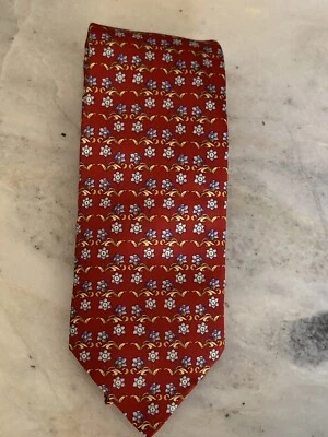 BURBERRY NWOT TIE ALL SILK FLOWER STYLE  - Image 1 of 4