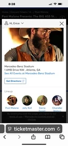 2 Post Malone Tickets 5/11/25 Atlanta GA Mercedes Benz Stadium Jelly Roll - Picture 1 of 3