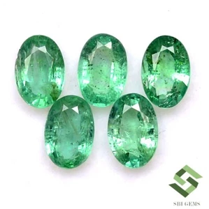 6x4 mm Certified Natural Emerald Oval Cut 05 Pcs 2.12 CTS Zambia Loose Gemstones - Picture 1 of 6