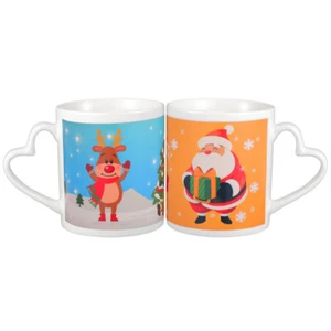 2PCS Weihnachten Tassen Morgen Kaffee Becher Weihnachten Farbwechsel Tassen - Bild 1 von 12