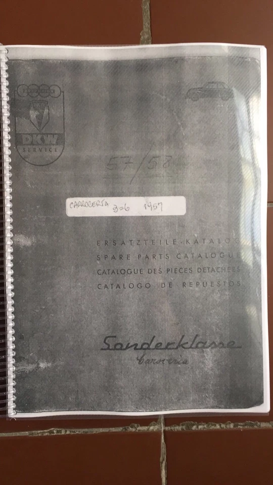 Catálogo de carrocerías DKW F93 3=6 cupé, limusina y 4 Turig 1956 1957 1958 Foto 1 de 4