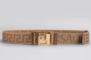 NEW WITH TAGS VERSACE Allover Monogram REVERSIBLE Beige Belt ONE SIZE - Picture 1 of 5