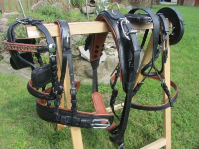 Eco Quick out Einspänner Brustblattgeschirr, Gr Minishetty, schwarz/braun  Leder - Bild 1 von 4