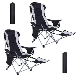 Camp Chair, Camping Chair with Footrest, Foldable Camping Chair for Adults, C... - Picture 1 of 6