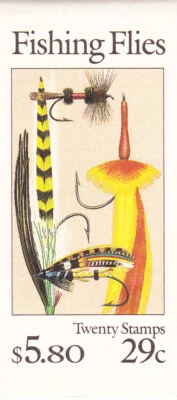 U.S. BOOKLET OF 20 SCOTT #BK189 1991 29ct FISHING FLIES MINT P#A33235 - Image 1 of 2