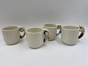 Fitz & Floyd Mugs Side Winders Man For Handles Cups Set Of 4 - Picture 1 of 13