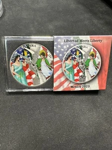 2023 Mexico Libertad Meets Liberty Edition 1 oz Silver Coin - - Picture 1 of 5