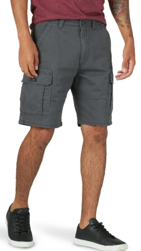 Wrangler Cargo Shorts Relaxed Fit Men's Size 46 Gray 10 Inch