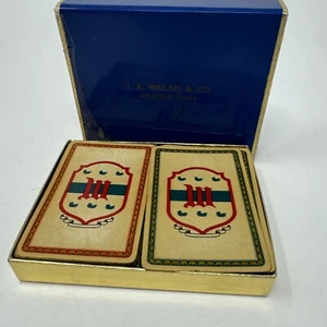 Vintage Playing Cards Brown & Bigelow Crest Design W Redi-Slip 2 Deck Complete - Picture 1 of 14