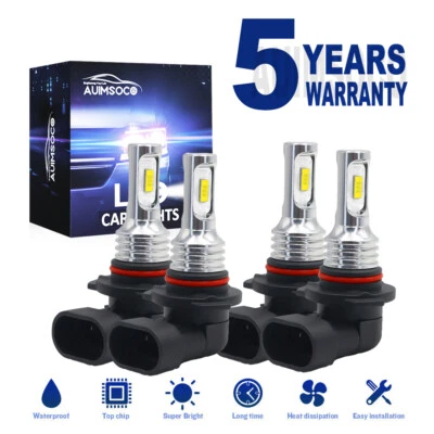 4 peças 6000K combo 9005 + 9006 lâmpadas de faróis de LED feixe alto/baixo lâmpada 3570 - Imagem 1 de 4