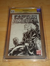 CAPTAIN AMERICA & RED SKULL ORIGINAL SKETCH COVER BY CORONA & LIM CGC 9.6!