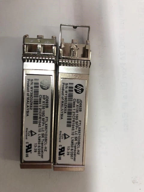 JD092B HPE X130 10G SFP+SR LC FTLX8571D3BCL-HZ 850nm -LOT OF 2 UNITS  - Image 1 of 1