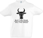Buy The Fear Sell The Greed Kids Boys T-Shirt Bearish Bullish Investment Banker