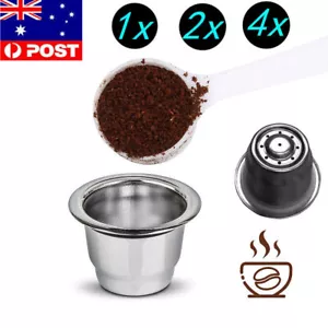 4X Stainless Steel Refillable Reusable Coffee Capsule Pods Filter for Nespresso - Picture 1 of 10