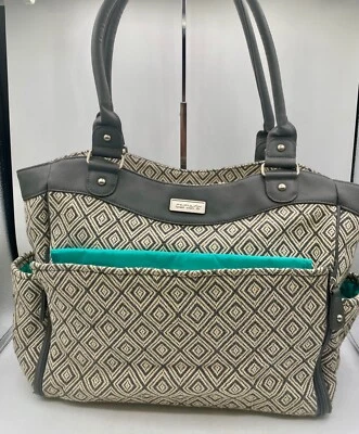Carter's Stylish Gray Diaper Large Bag Tote  16x12x6 - Image 1 of 4