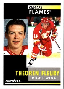 1991 Pinnacle Theo Fleury #190 Calgary Flames Hockey Card - Picture 1 of 2