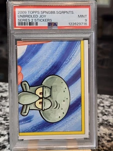PSA 9 Pop 1 Topps 2009 SpongeBob Series 2 Umbridled Joy Sticker Backwards - Picture 1 of 4