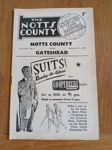 Notts County v Gateshead.  17th September,  1959. Fourth Division. - Picture 1 of 4