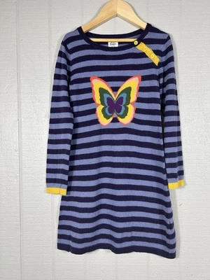 Vestido Suéter Mini Boden Mariposa 7-8Y Rayas Azules Mezcla Cachemira Foto 1 de 4