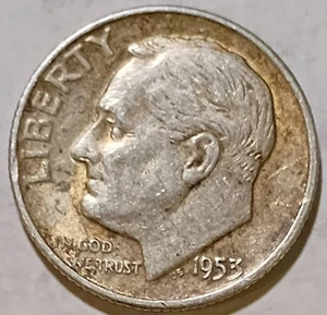 1953 D Roosevelt Silver Dime 90% Silber 2 - Bild 1 von 2