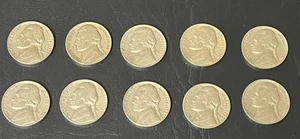 JEFFERSON NICKELS LOT OF 10 1951-1960 Coin Book Special READ - Bild 1 von 2