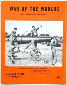 The Atlantics - War Of The Worlds 1964 Original Australian Sheet Music-Sample - Foto 1 di 1