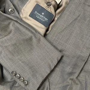 Ermenegildo Zegna Trofeo Anzug Herren 56 Braun Wolle 2 Teiler Set 3 Knopf Sakko Hose - Bild 1 von 16