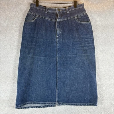 VTG  1980s GITANO 100% Cotton Denim Jean Midi Skirt Back Slit Women’s Size 12 - Image 1 of 4