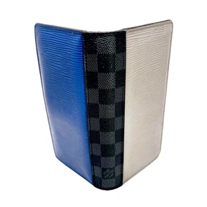 LOUIS VUITTON Epi Damier Graphite Brazza Long Wallet Blue × Gray × Orange - Picture 1 of 16