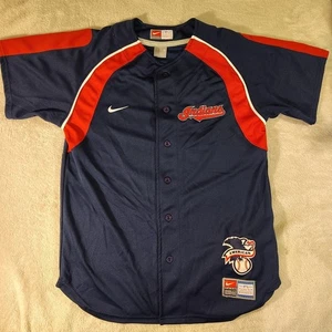 Nike Team 90'S Cleveland Indians Jersey Men S MLB VTG American League Patch Away - Picture 1 of 18