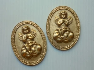 One pair of praying cherubs decorative plaques - Picture 1 of 1