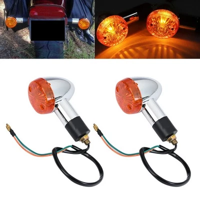 2X Motorcycle Turn Signal Lights Amber Lamp For Honda Shadow VT600 VT750 VT1100 Foto 1 de 4