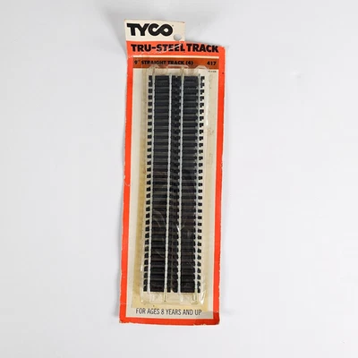 Vintage 1978 Tyco Tru-Steel 9" Straight Tracks #417 Pack of 4 Sections Austria - Image 1 of 4