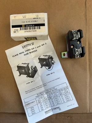 Square D 9080 PF1 1 Pole 250V 30A Class H Fuse Holder NEW NO BOX 77322 - Image 1 of 3