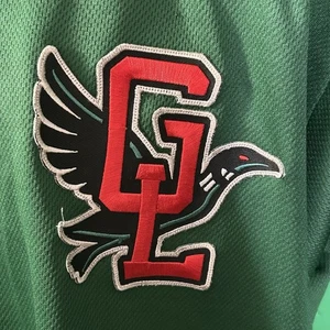 GREAT LAKES LOONS Baseball Jersey Medium Green Michigan Minor League Sewn L.A. - Picture 1 of 13