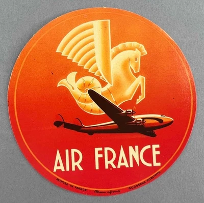 Air France Original Airline Luggage Label Vintage Bag Baggage Red Constellation - Image 1 of 2